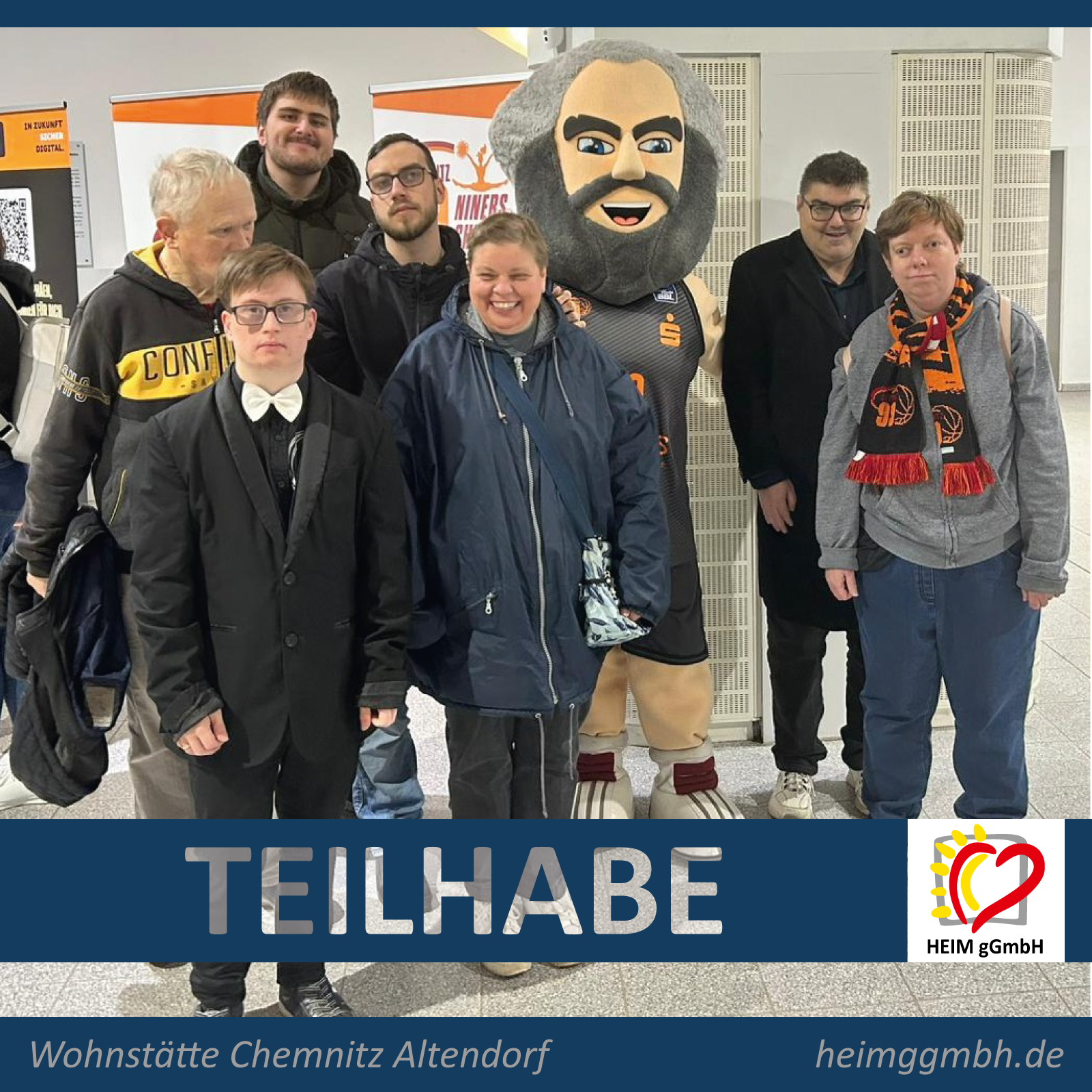 Chemnitz Niners - Gelebte Teilhabe: Bewohner unserer Wohnstätte Chemnitz Altendorf der HEIM gGmbH beim Heimspiel