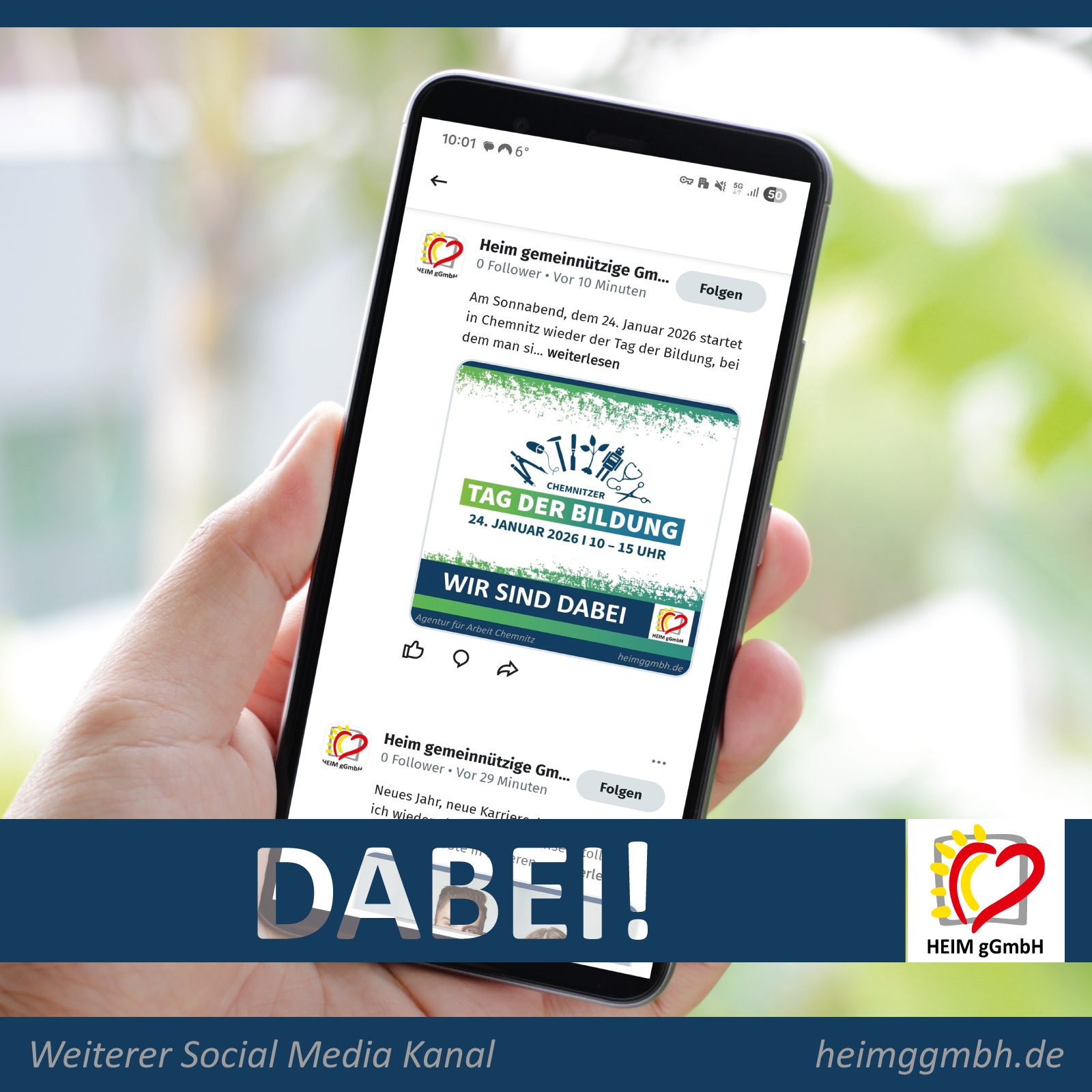 Unser Unternehmen jetzt auch bei XING - Damit schließt die HEIM gGmbH in Chemnitz eine Lücke bei den Social Media Kanälen.