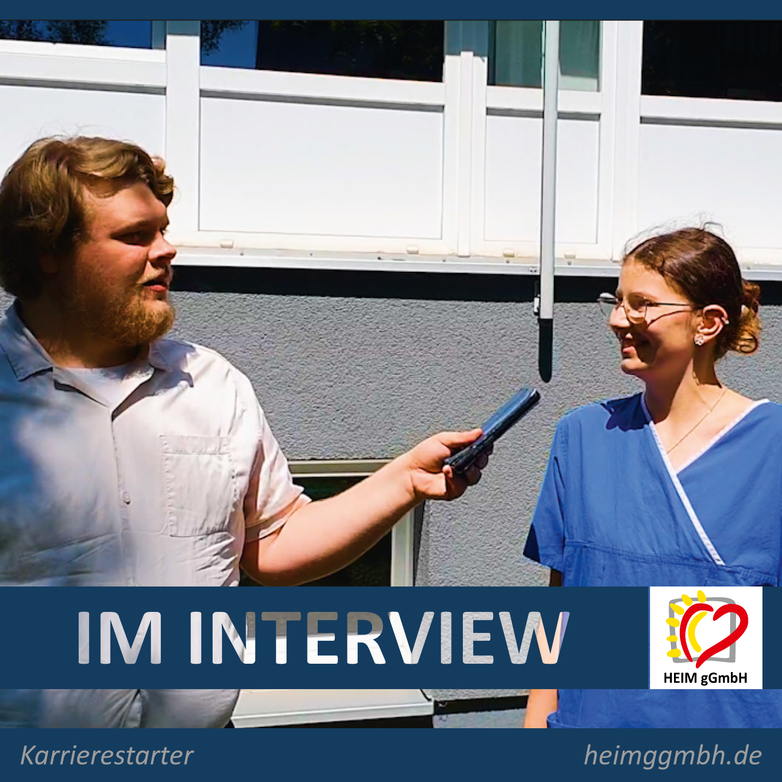 Laura macht eine Ausbildung zur Pflegefachkraft bei der HEIM gGmbH und steht im Kurzinterview Rede und Antwort.