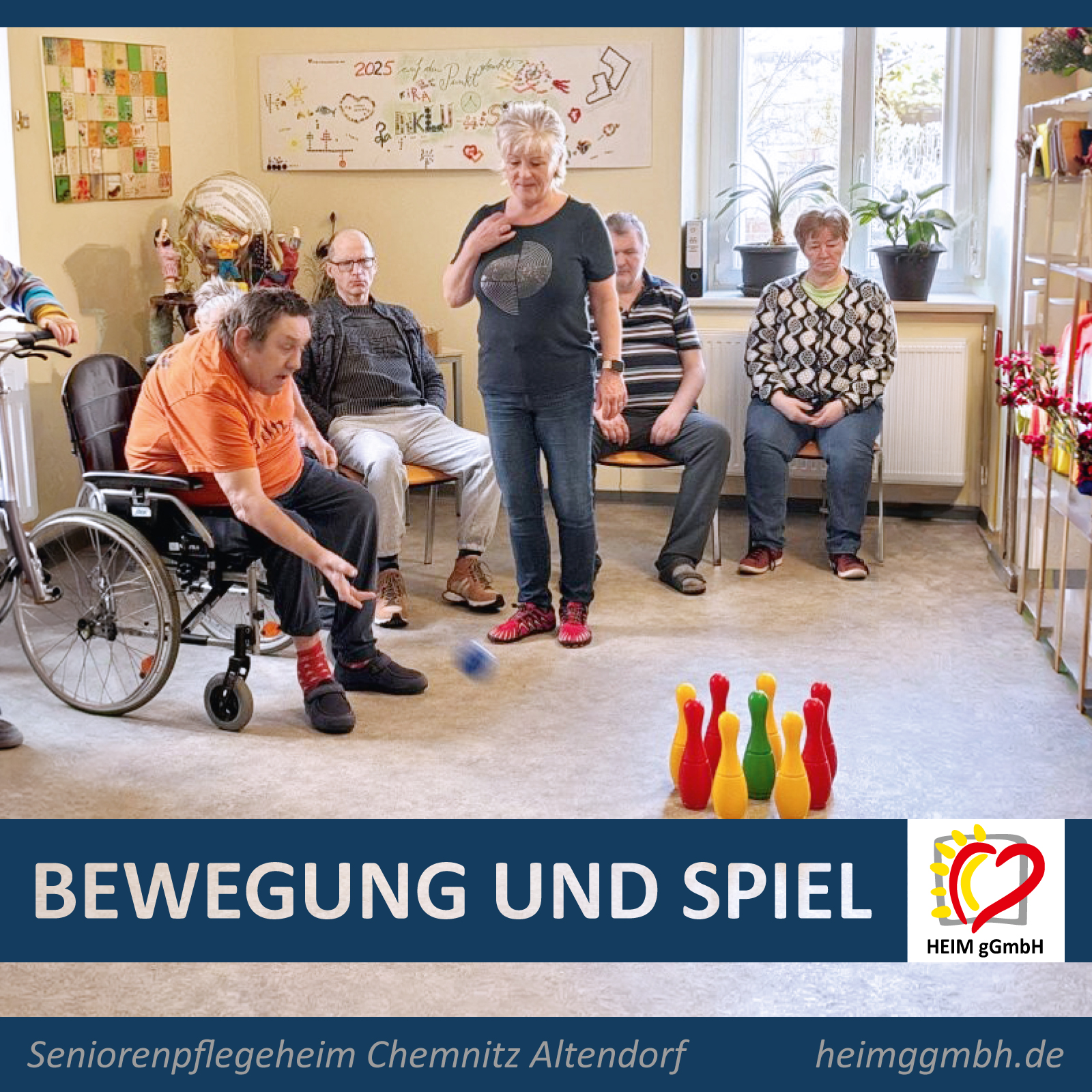 Seniorenpflegeheim Chemnitz Altendorf der HEIM gGmbH - Bewegung und Spiel fördern körperliche und geistige Fitness.