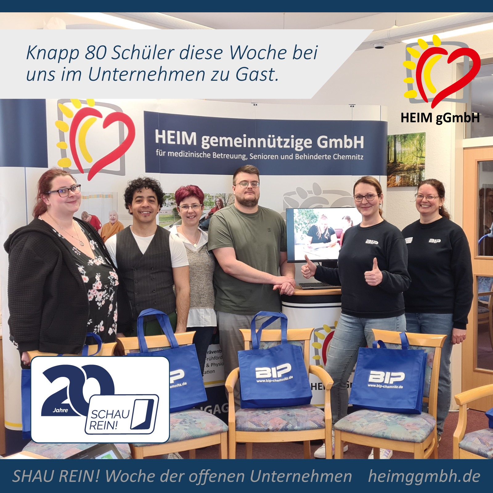 SCHAU REIN! Woche der offenen Unternehmen in vielen Einrichtungen der HEIM gGmbH in Chemnitz - Praxis und Theorie