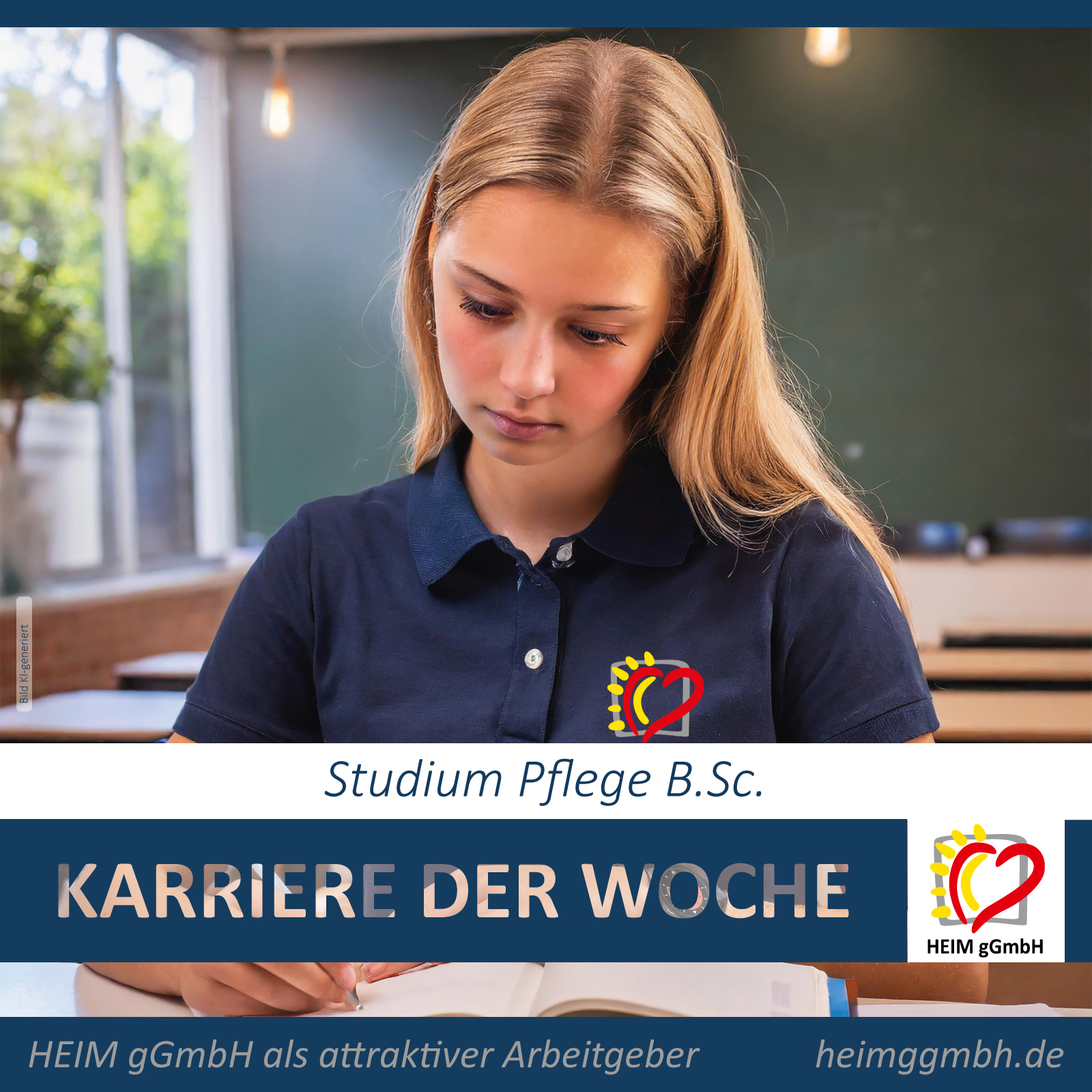 Studium­ Pflege zur Pflegefachkraft­ B.Sc. als Karrierechance - die HEIM gGmbH ist Praxispartner für die duale Ausbildung