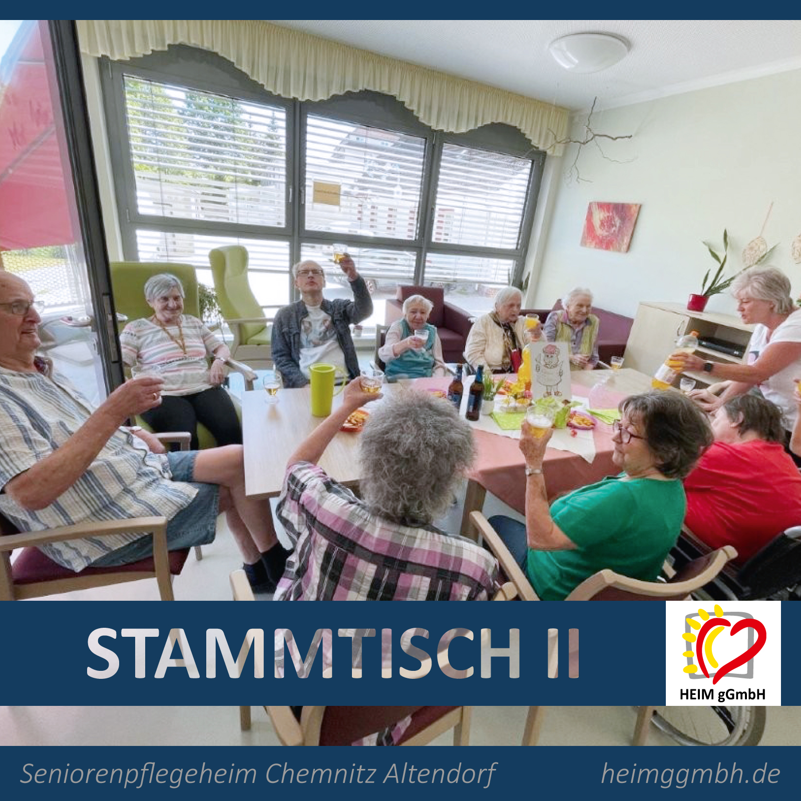 Seniorenpflegeheim Altendorf der HEIM gGmbH in Chemnitz - der Seniorenstammtisch findet regelmäßig statt und sorgt für regen Austausch