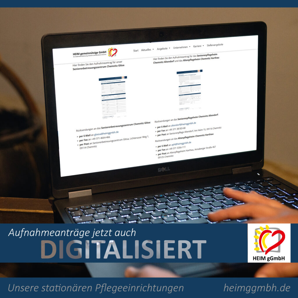 Aufnahmeanträge für die stationären Einrichtungen jetzt auch digital