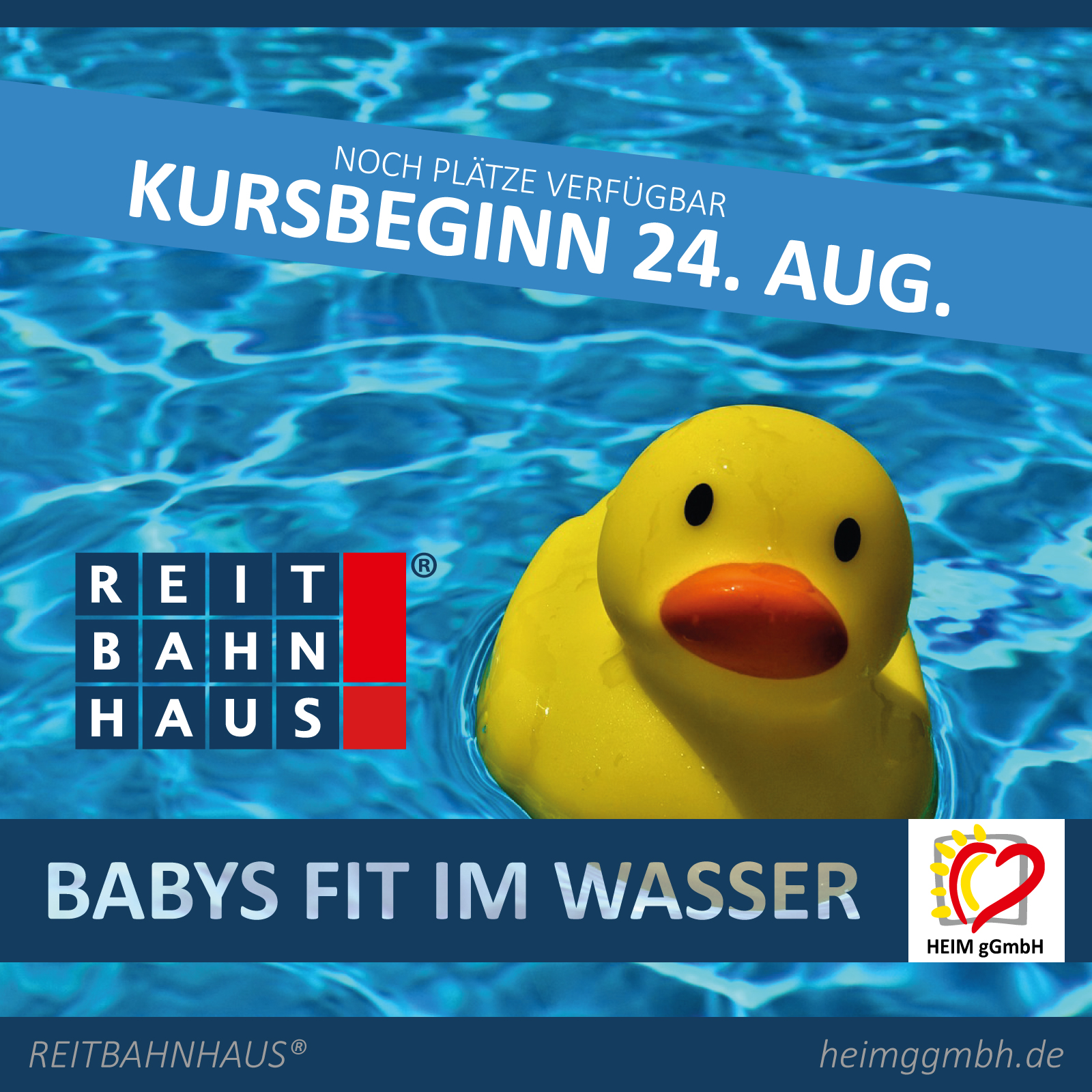 REITBAHNHAUS der HEIM gGmbH - F+ür den Kurs Babys fit im Wasser sind noch Plätze frei mit Kursbeginn 24. August 2026